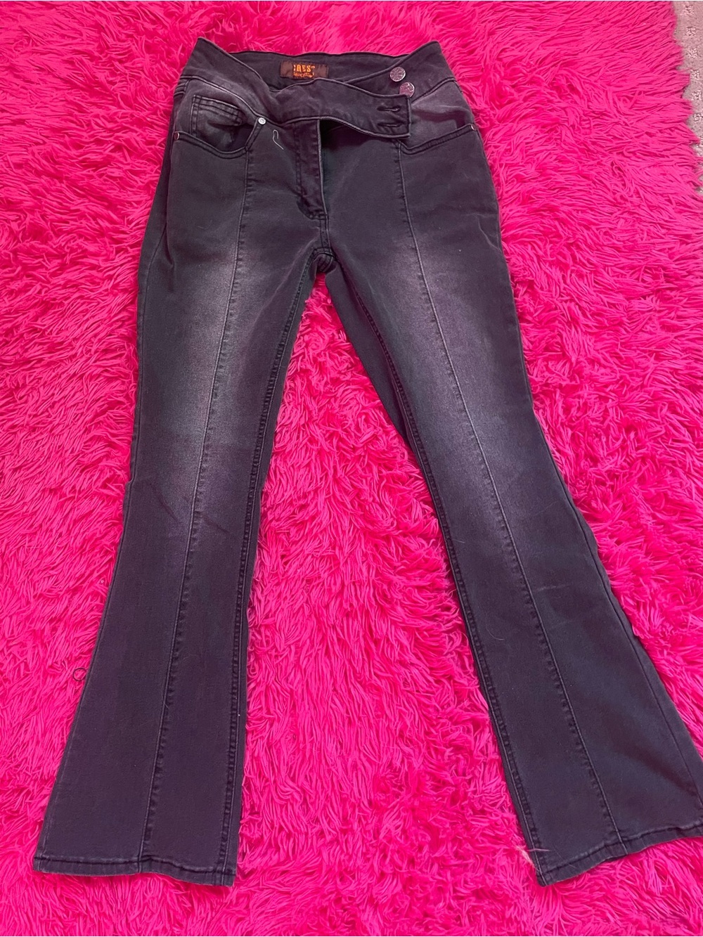 Crest Black Boot-Cut Jeans with Subtle Fading